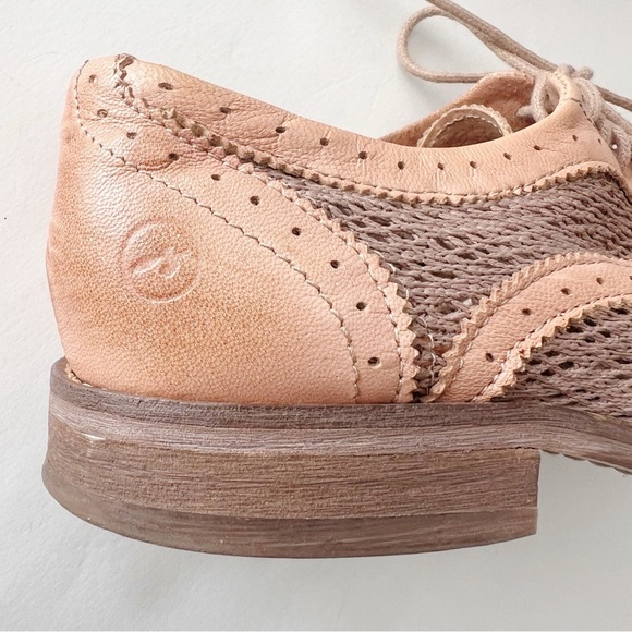 Bronx Oxford Style Lace Up Shoes Open Netting lace like neutral vintage vibes - Picture 7 of 8